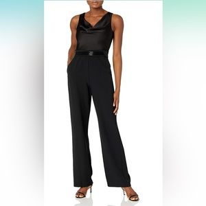 Eliza J Women’s Sleeveless Cowl Neck Jumpsuit with Sequin Belt